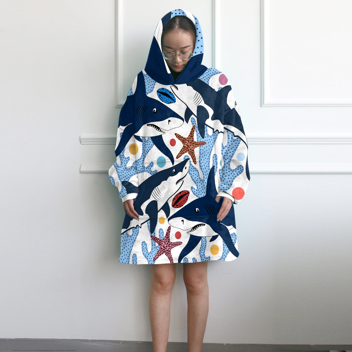 Sassy Sharks Wearable Blanket Hoodie