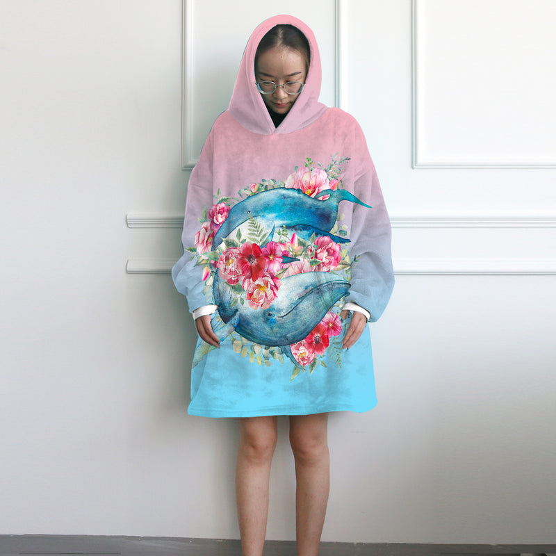 The Queen of Whales Wearable Blanket Hoodie