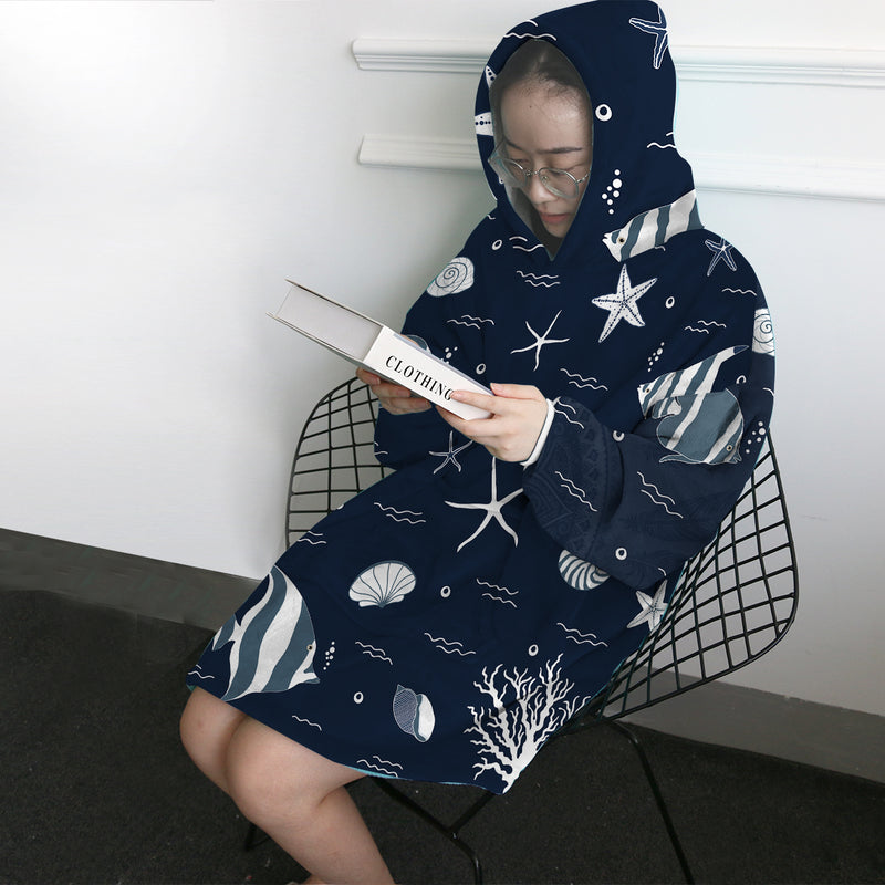 Blue Ocean Wearable Blanket Hoodie