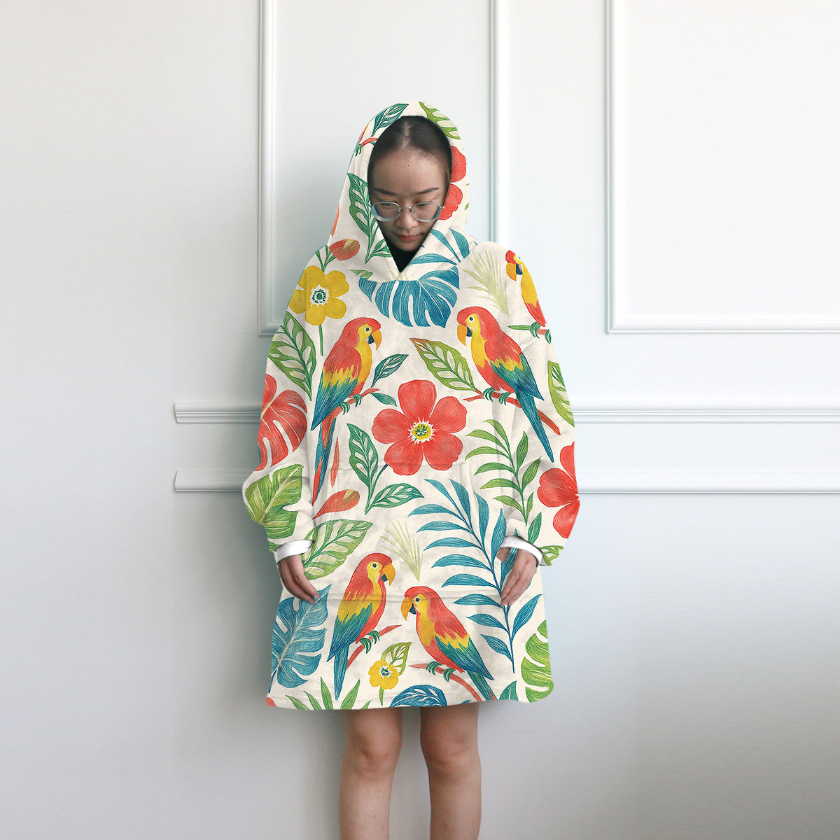 Classic Tropical Wearable Blanket Hoodie