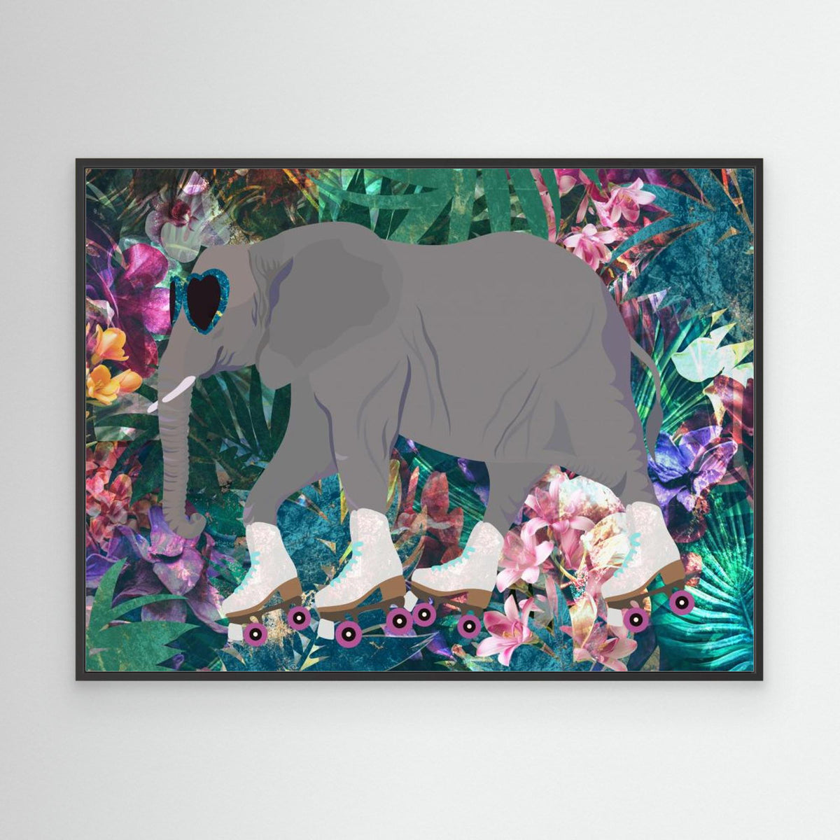 Canvas Print - Elephant Rollerskating in the Jungle by Sarah Manovski