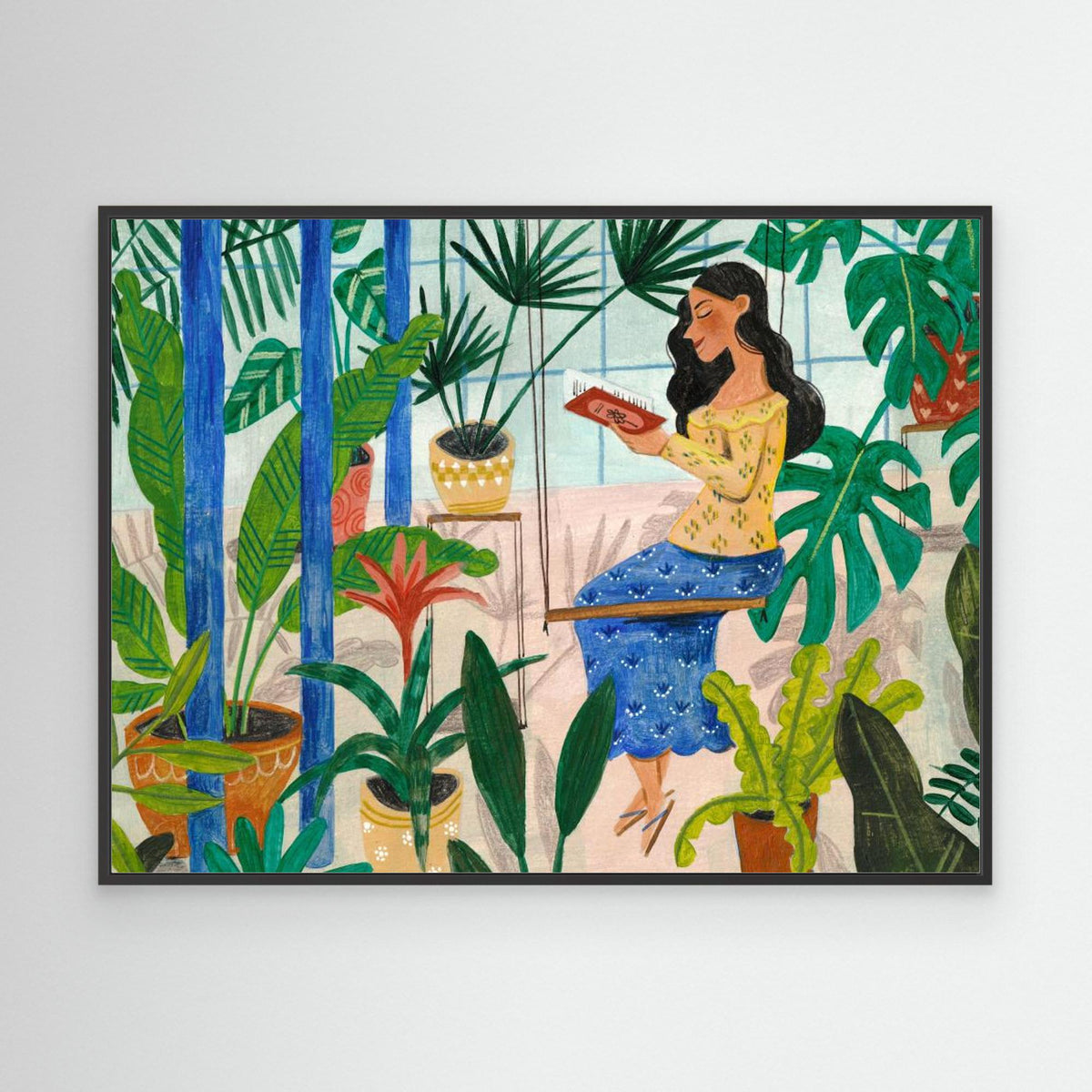 Canvas Print - Reading in the Tropical Greenhouse by Caroline Bonne Müller