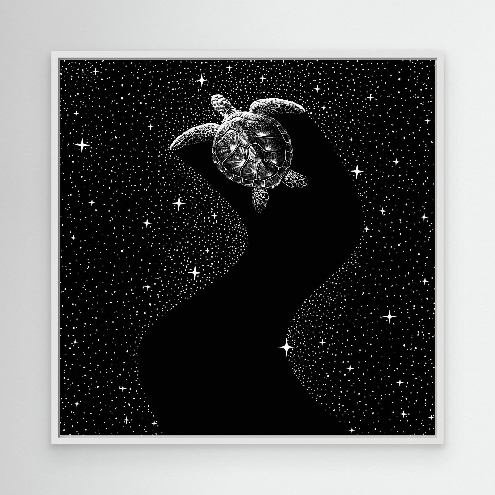 Canvas Print - Starry Turtle (Black Version) by Alirıza çakir