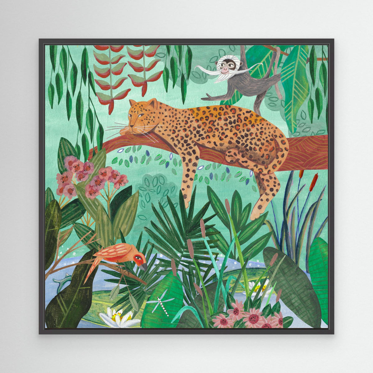 Canvas Print - Leopard in the Jungle by Caroline Bonne Müller