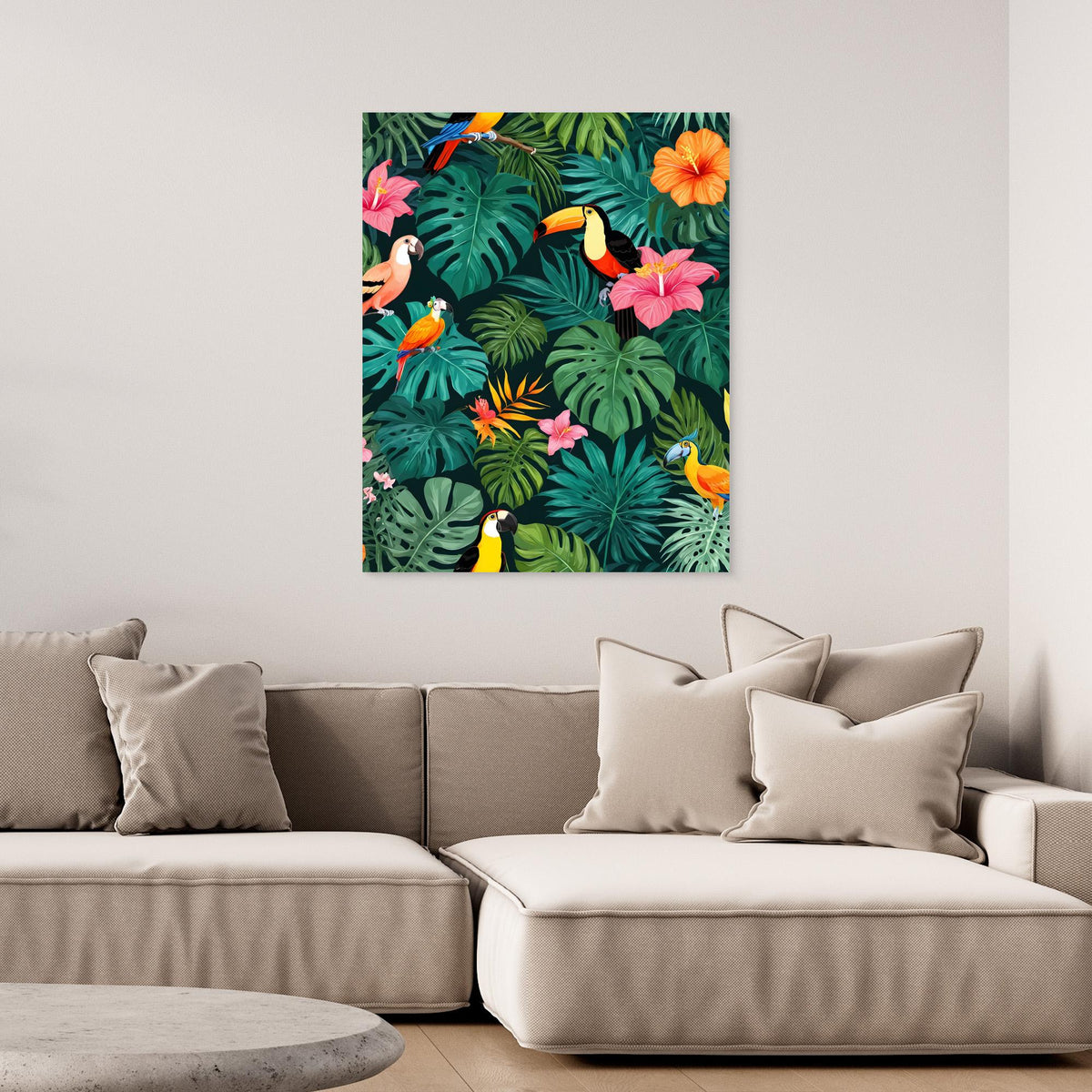 Canvas Print - Tropical Paradise Jungle Pattern by Kintsugi99