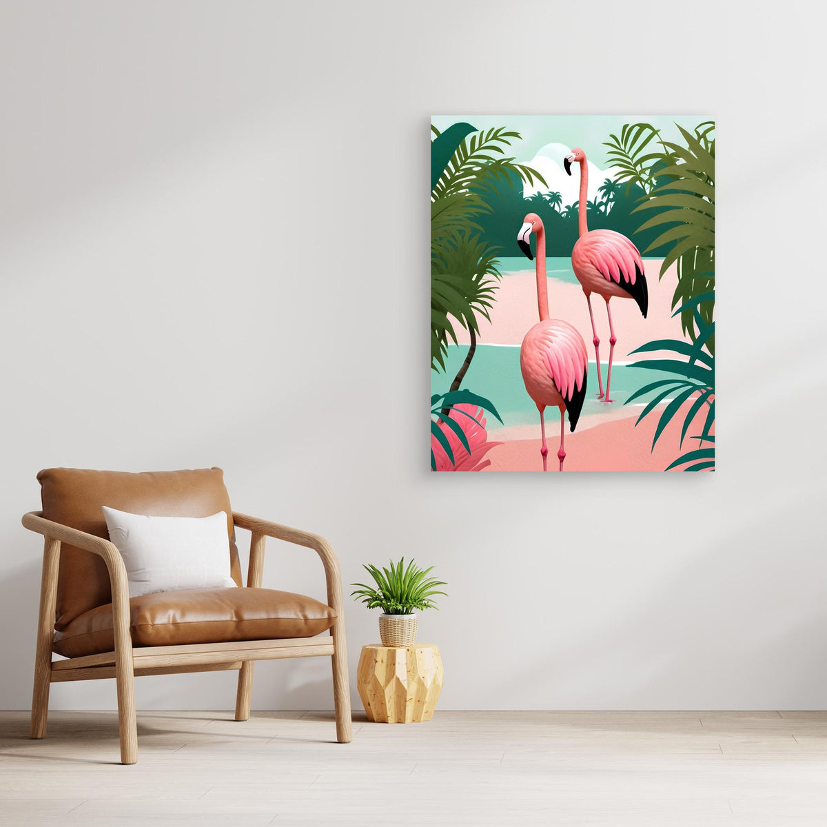 Canvas Print - Tropical Flamingo Paradise by Kintsugi99