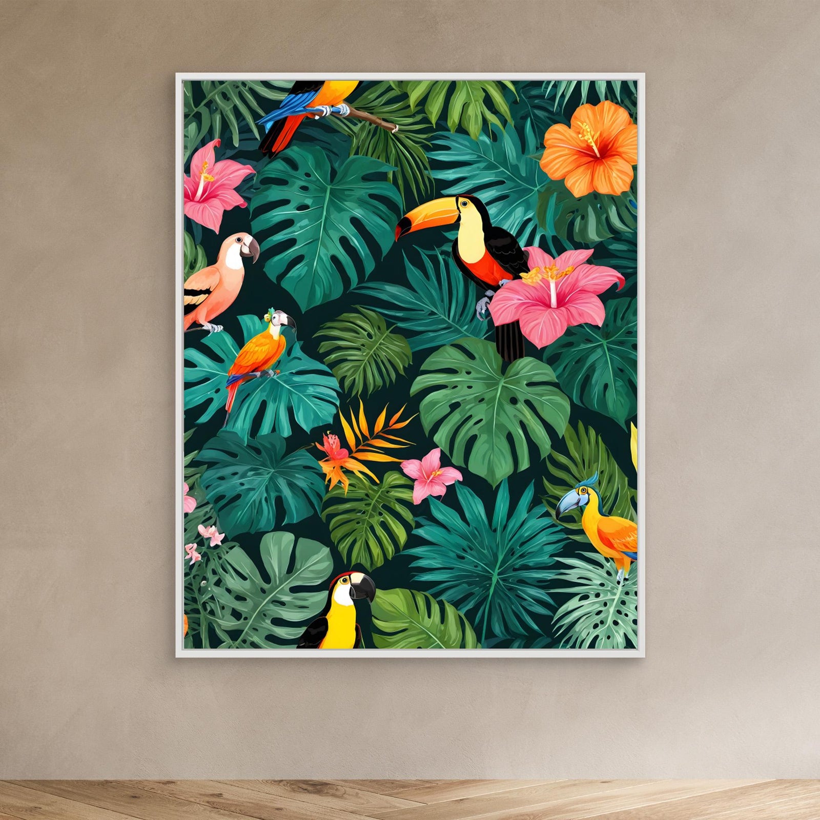 Canvas Print - Tropical Paradise Jungle Pattern by Kintsugi99