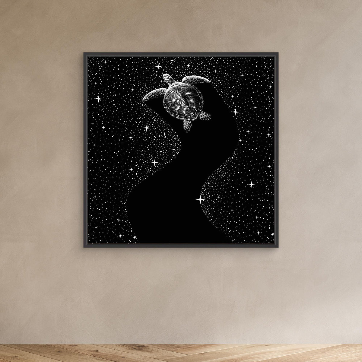 Canvas Print - Starry Turtle (Black Version) by Alirıza çakir