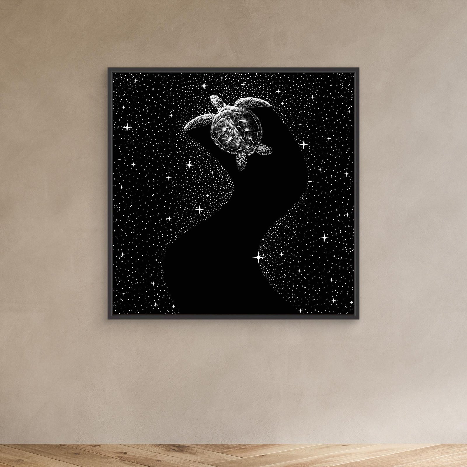 Canvas Print - Starry Turtle (Black Version) by Alirıza çakir