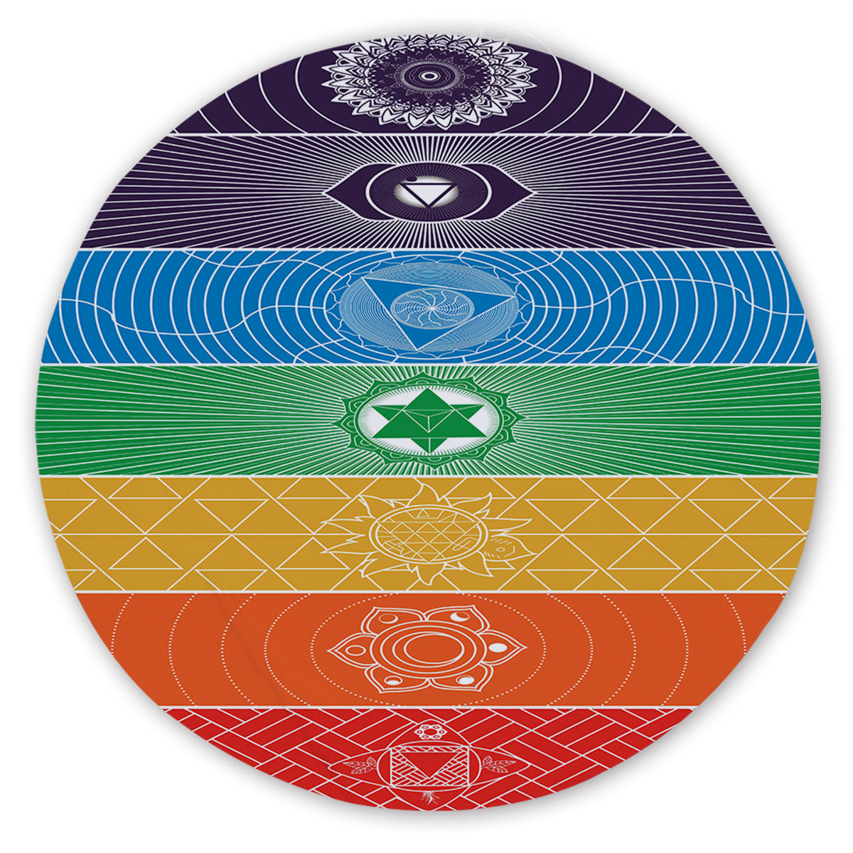 Chakra Yoga Round Sand-Free Towel