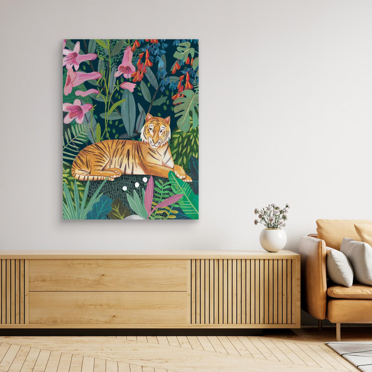 Canvas Print - Tiger in the Jungle by Caroline Bonne Müller
