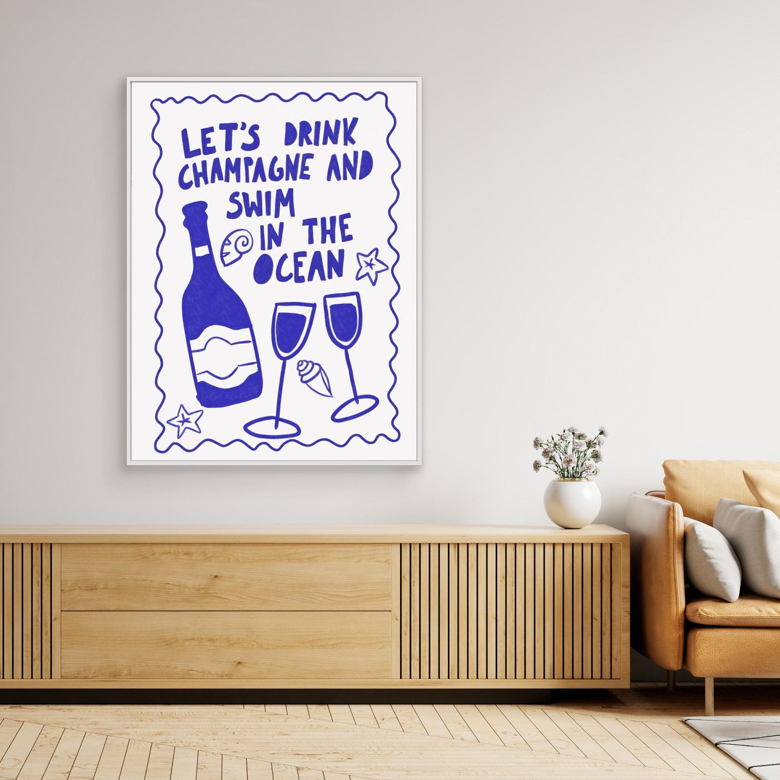 Canvas Print - Champagne by the Ocean by Athene Fritsch