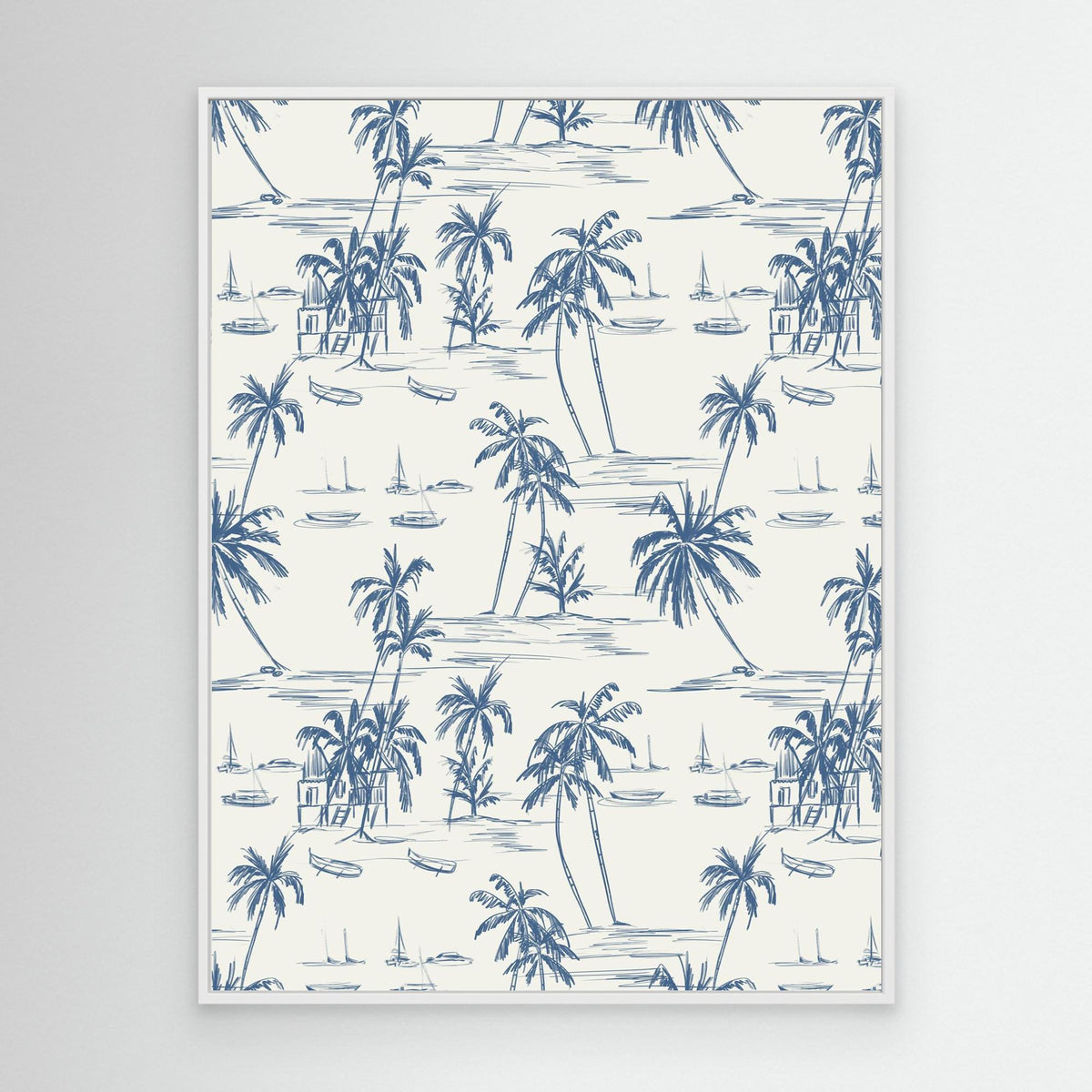 Canvas Print - Blue Beach Pattern by Anis Illustration