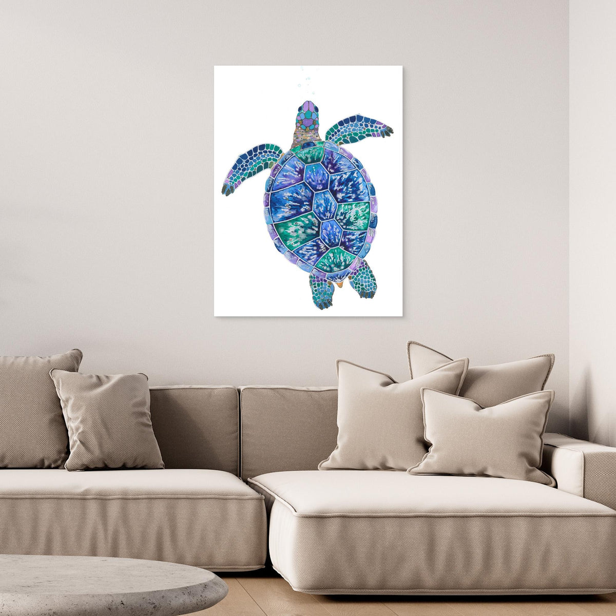 Canvas Print - Blue Turtle by Isabelle Brent