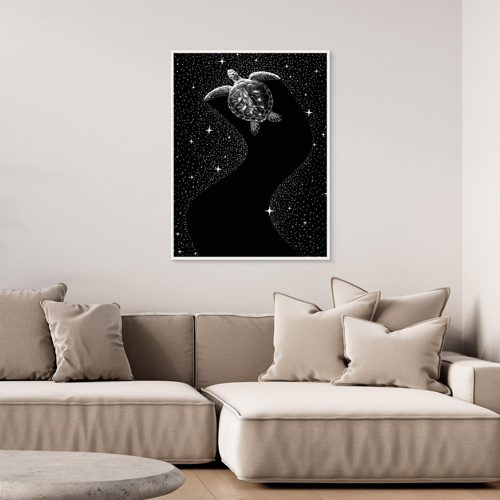 Canvas Print - Starry Turtle (Black Version) by Alirıza çakir