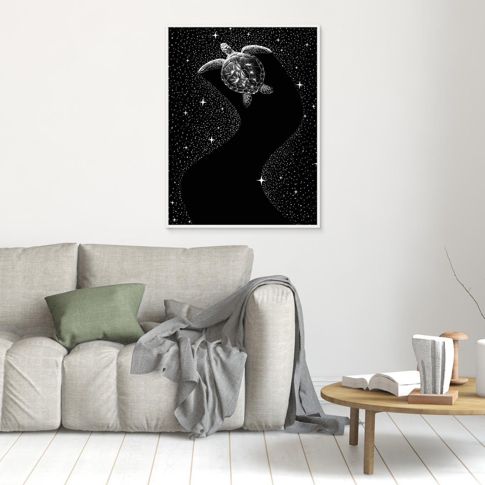 Canvas Print - Starry Turtle (Black Version) by Alirıza çakir