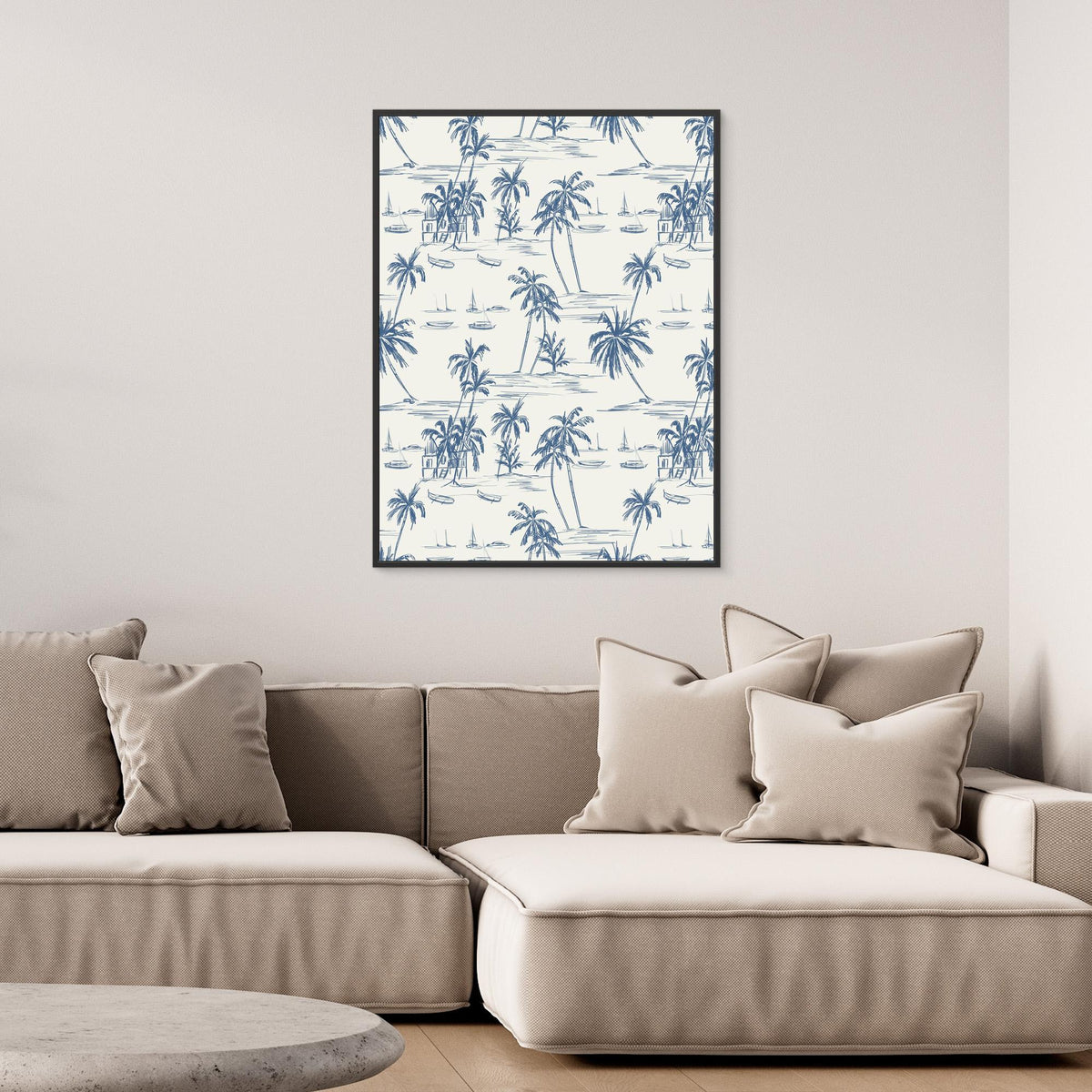 Canvas Print - Blue Beach Pattern by Anis Illustration