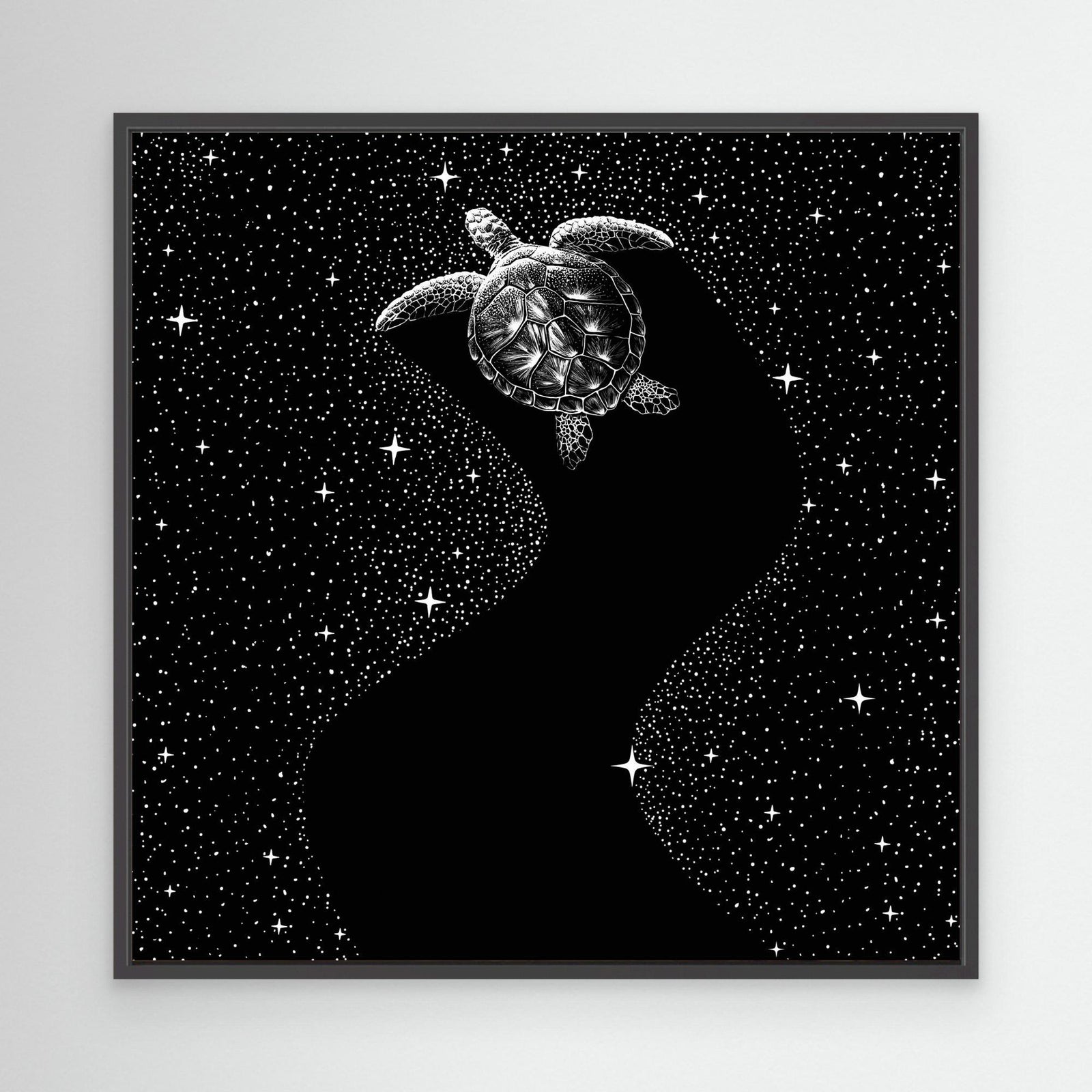 Canvas Print - Starry Turtle (Black Version) by Alirıza çakir
