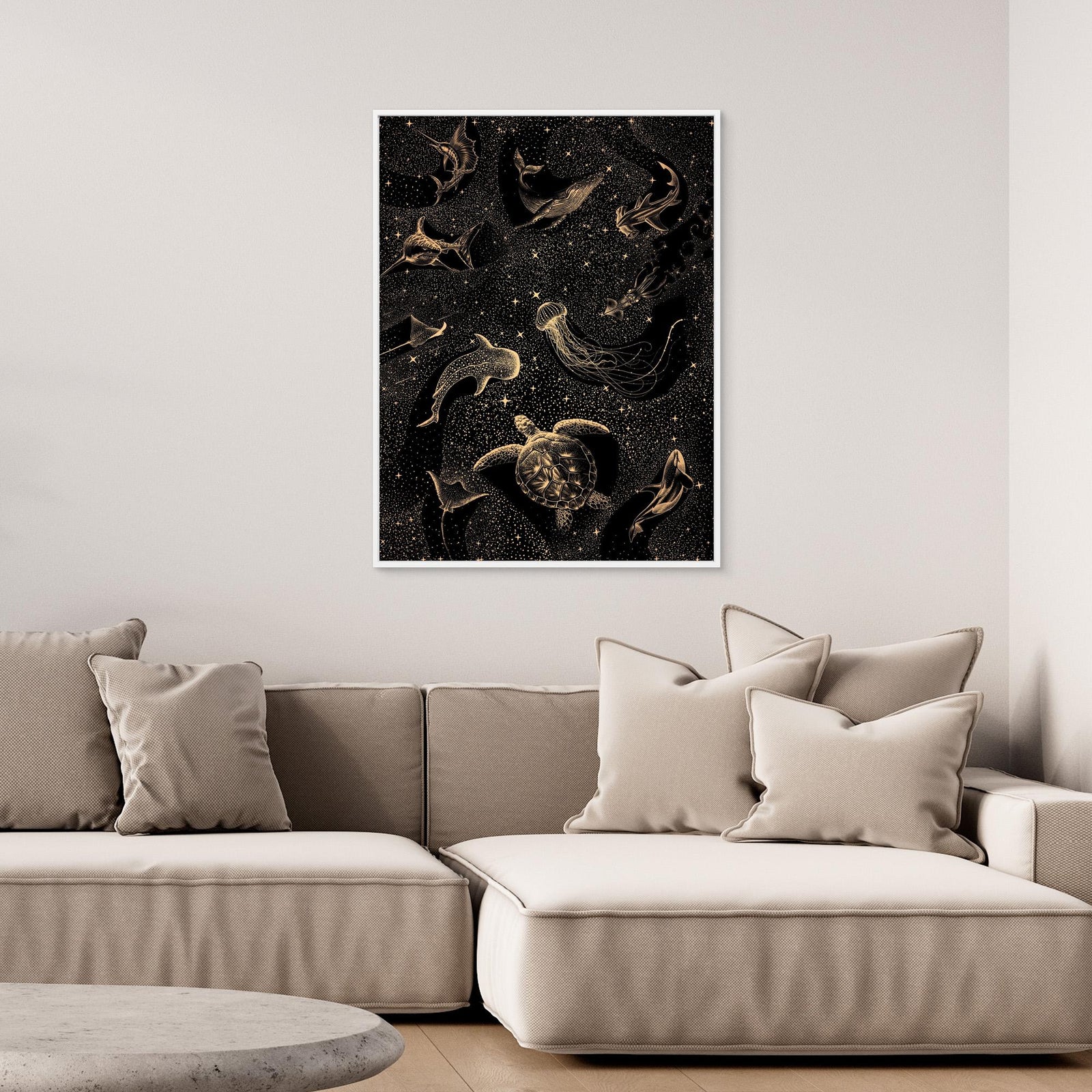 Canvas Print - Cosmic Ocean Dark Gold by Alirıza çakir