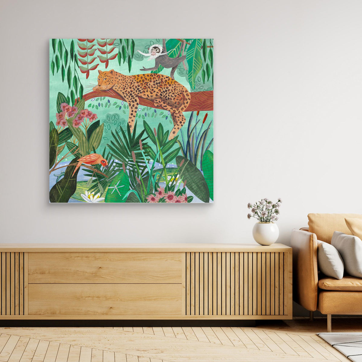 Canvas Print - Leopard in the Jungle by Caroline Bonne Müller