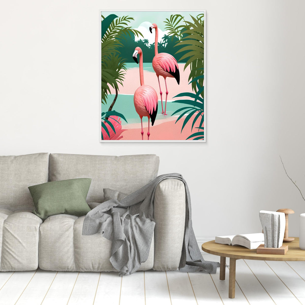 Canvas Print - Tropical Flamingo Paradise by Kintsugi99