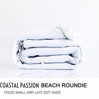 White Turtle Twist Round Beach Towel
