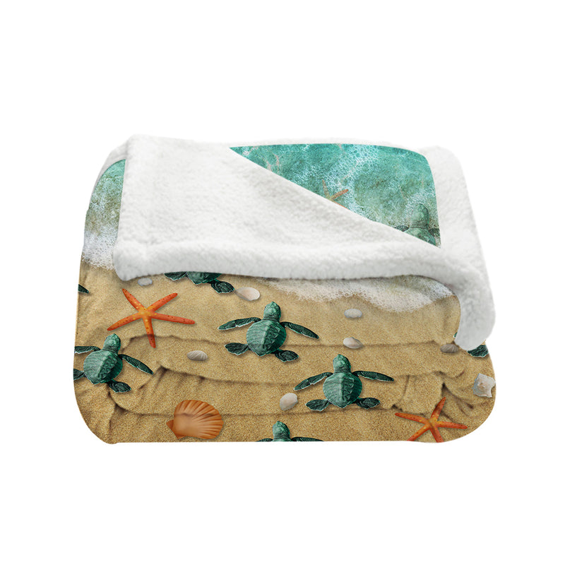 Happy Little Sea Turtles Bedspread Blanket