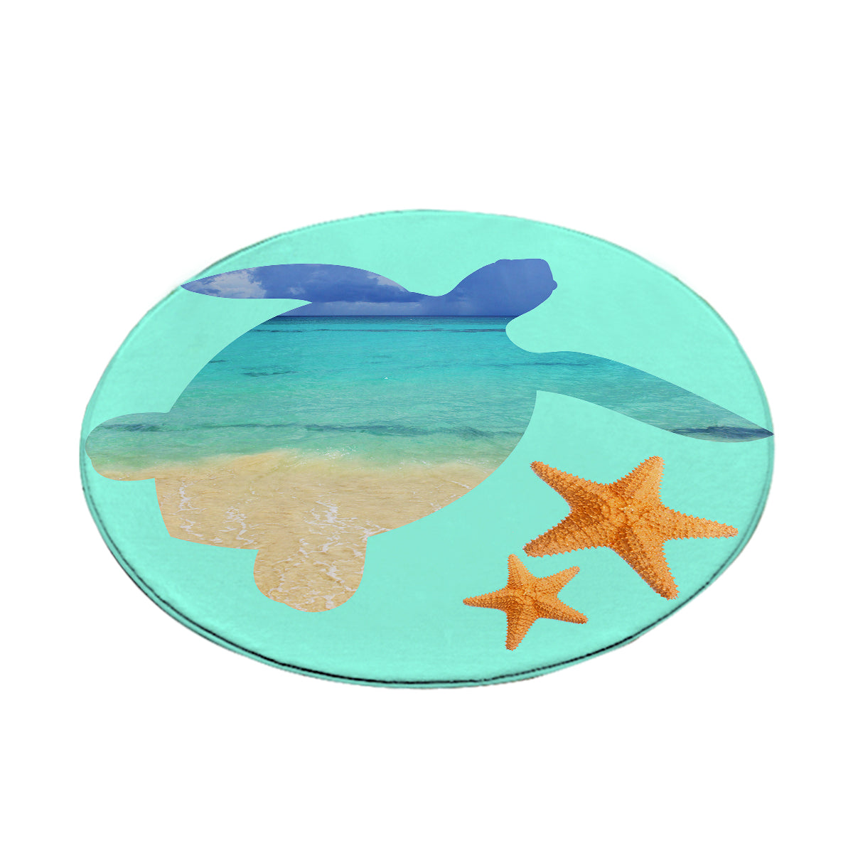 Sea Turtle Bay Round Area Rug