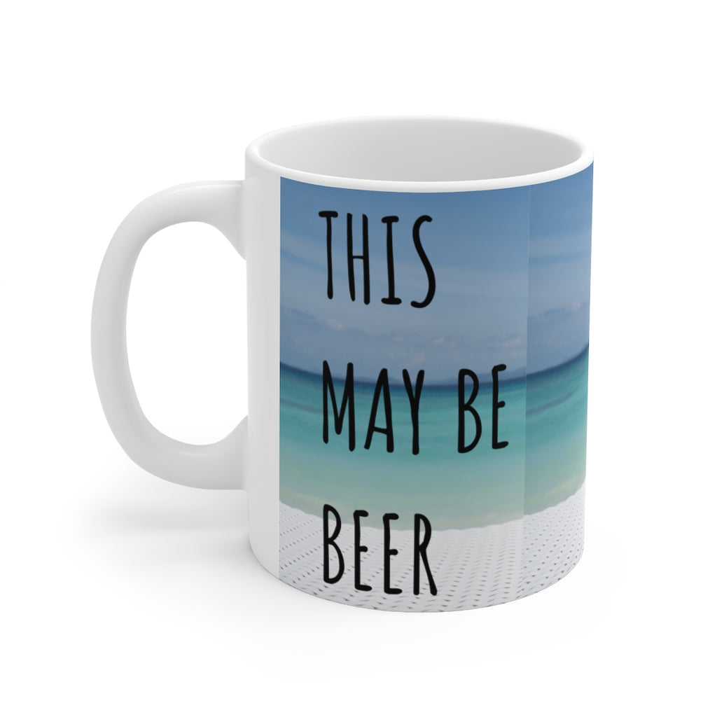 Beachy Beer Ceramic Mug