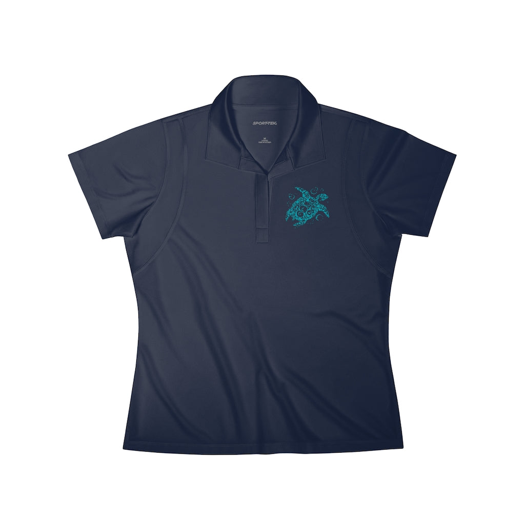 Turquoise Turtle Women's Polo Shirt