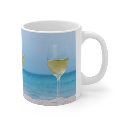 Beachy Wine Ceramic Mug