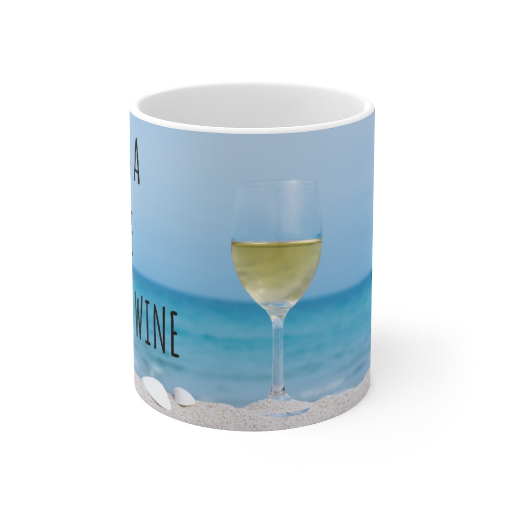 Beachy Wine Ceramic Mug