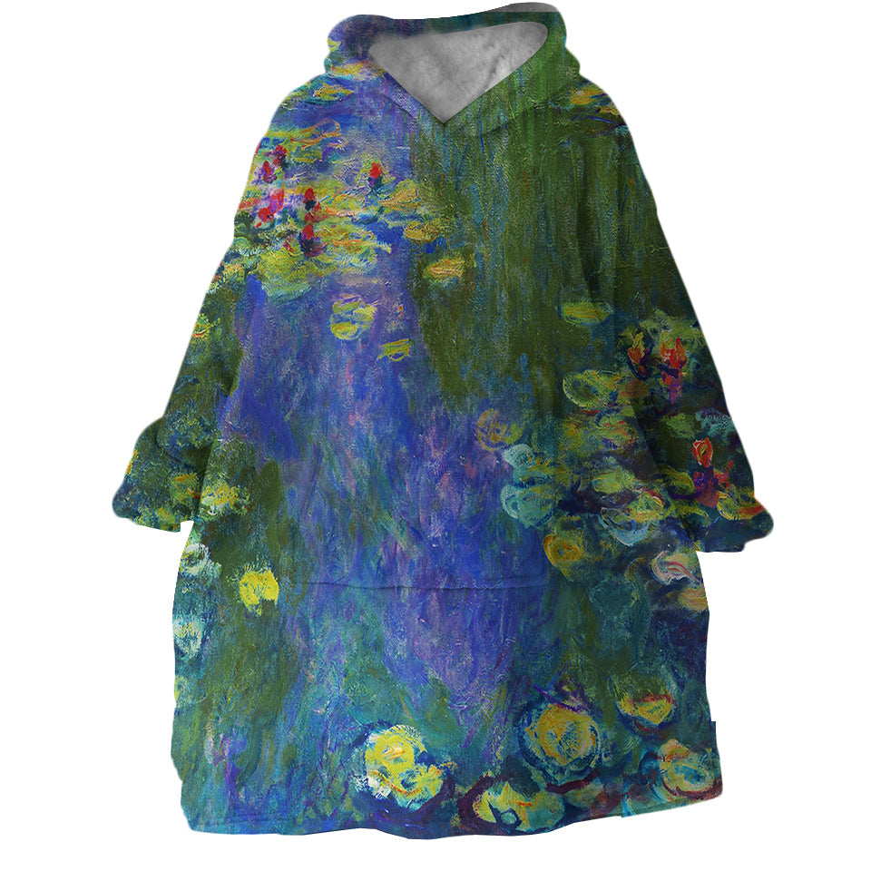 Claude Monet&#39;s Water Lilies Wearable Blanket Hoodie