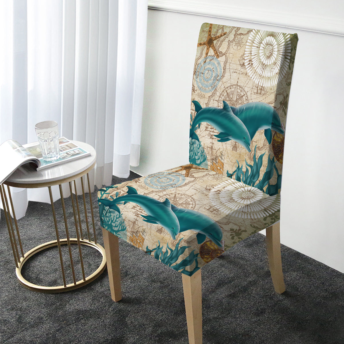 Dolphin Love Chair Cover