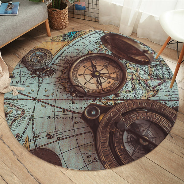 Nautical Compass Hand-Tufted Indoor/Outdoor Mats & Rugs