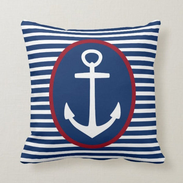 Nautical Pillow Cover Navy Blue by Coastal Passion