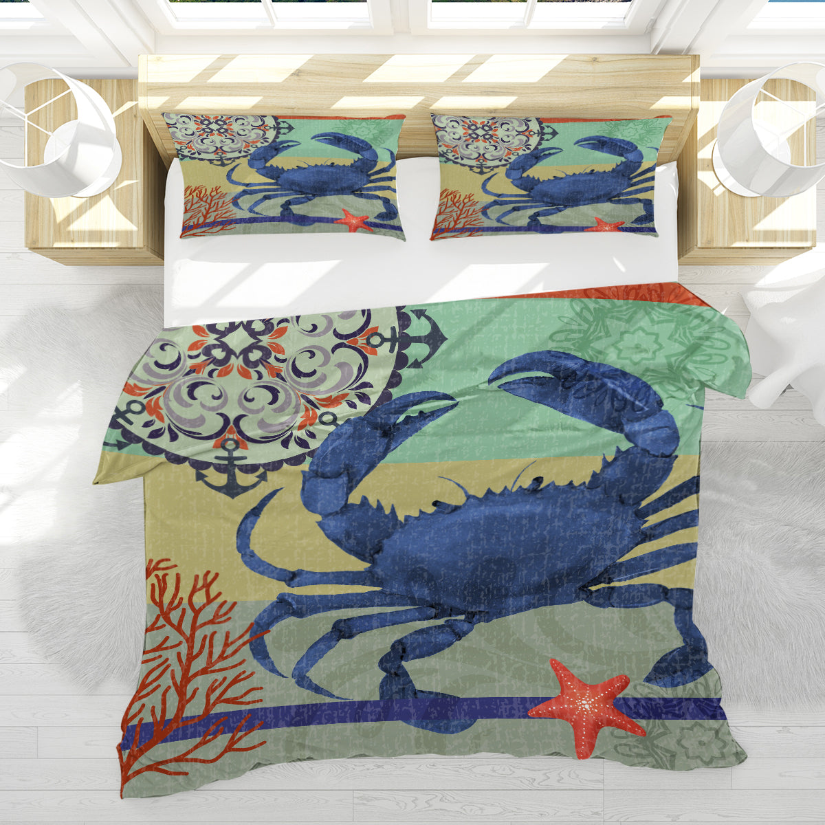 Crab Passion Reversible Bedcover Set