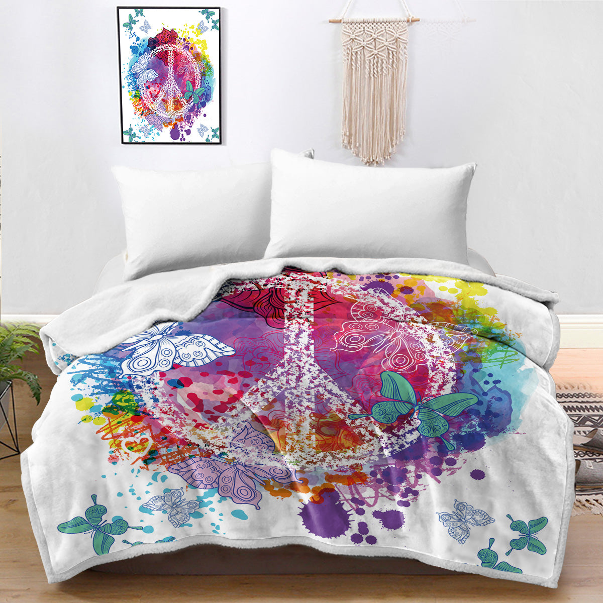 Peace on the Beach Bedspread Blanket