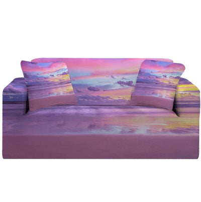 Pink Sunset on the Beach Couch Cover