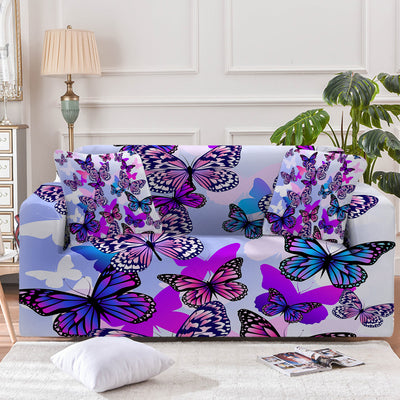 Purple Butterflies Couch Cover