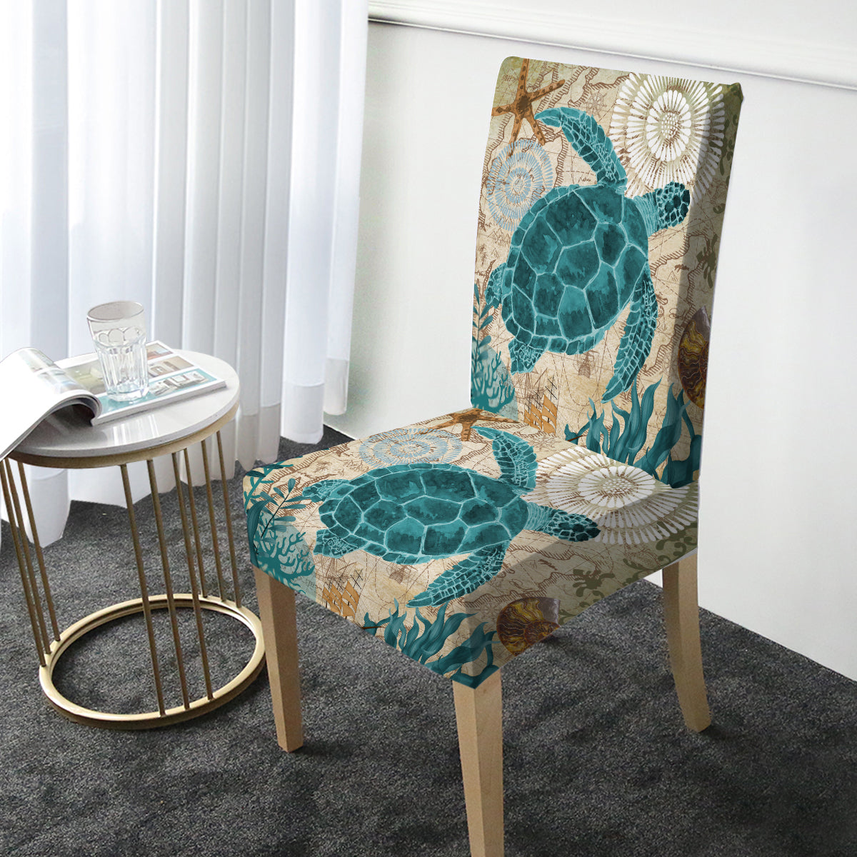 Sea Turtle Love Chair Cover