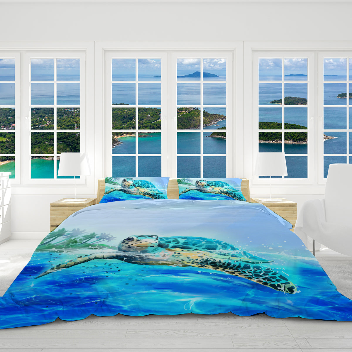Sea Turtle Life Reversible Bedcover Set