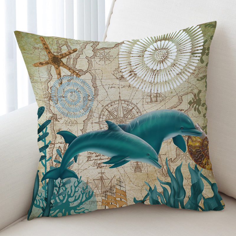Dolphin Love Pillow Cover