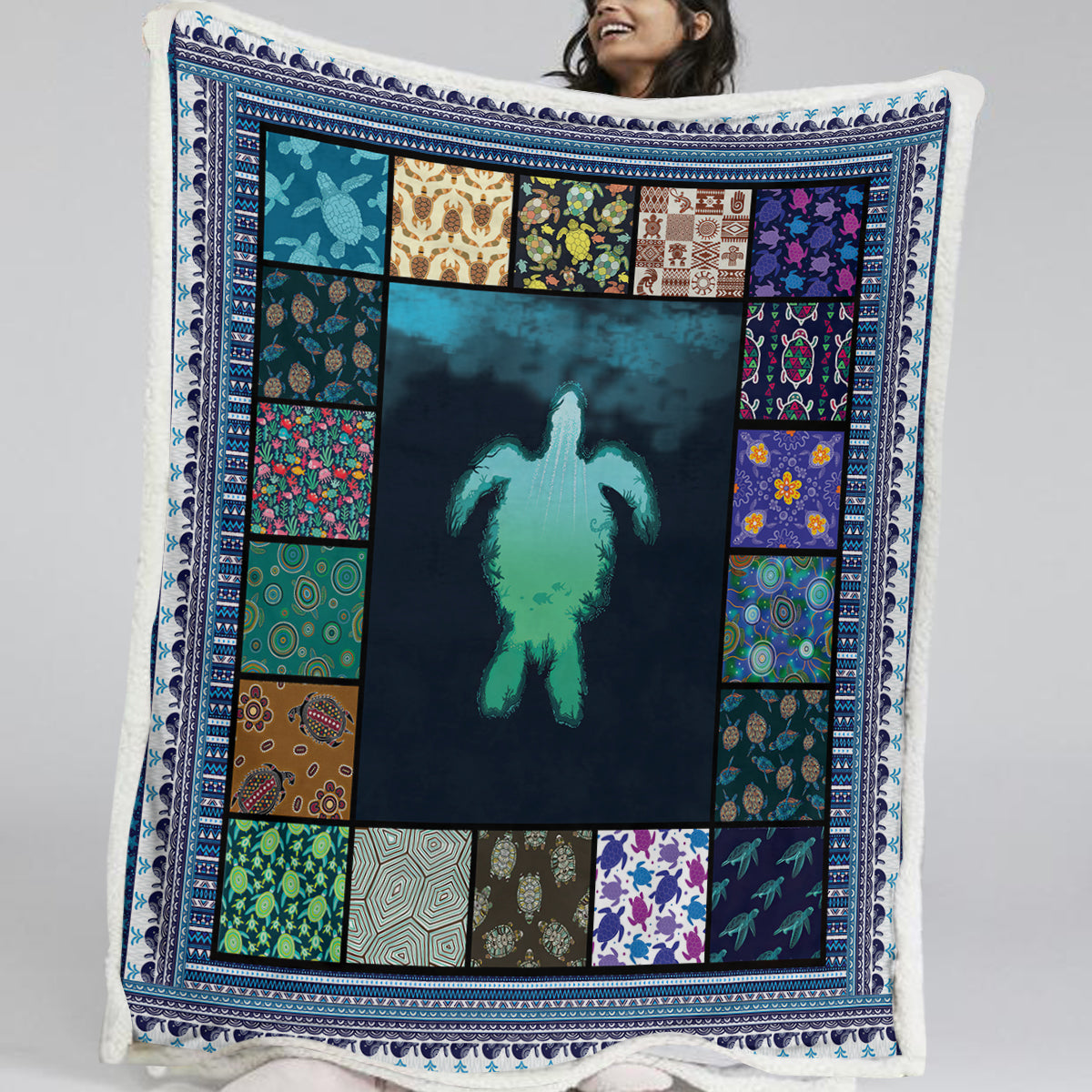 Turtle Dreaming Soft Sherpa Blanket