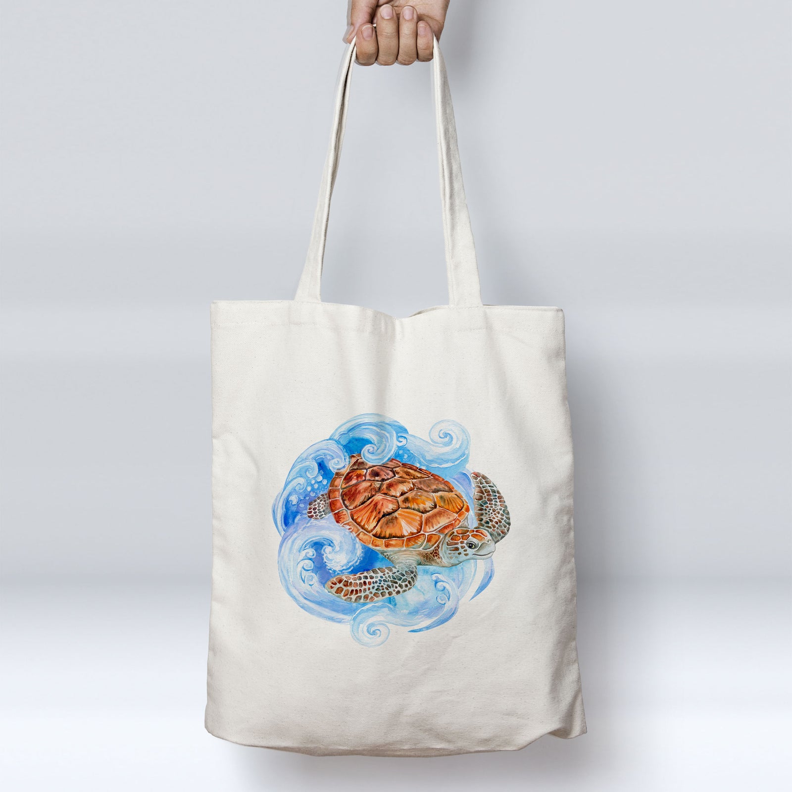Sea Turtle Waves Beach Tote