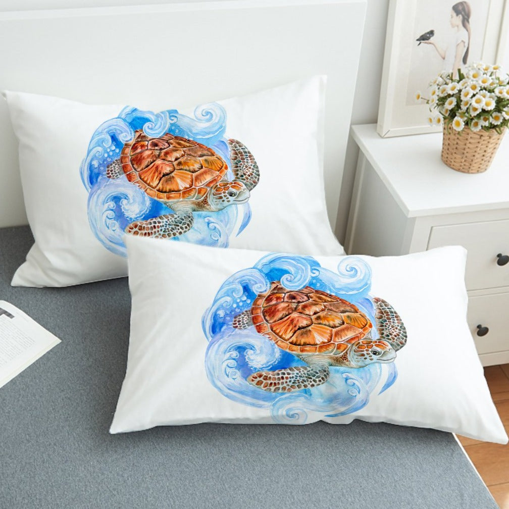 Sea Turtle Waves Pillow Sham