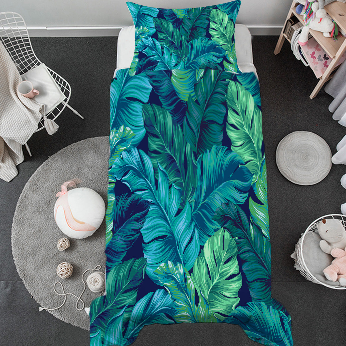 Tropical Leaves Toddler Bed Set