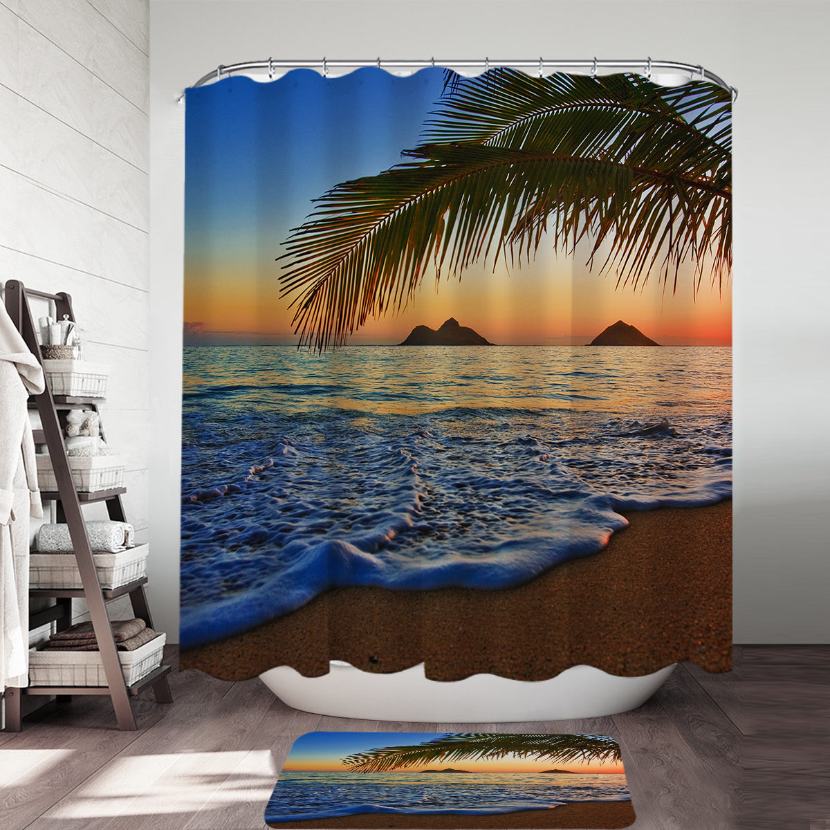 Tropical Sunset Shower Curtain