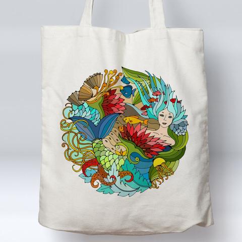The Happy Mermaid Beach Tote