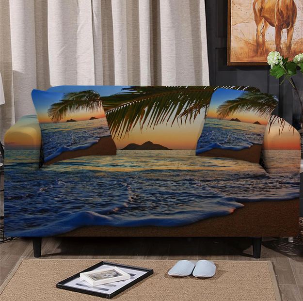 Tropical Beach Couch Cover